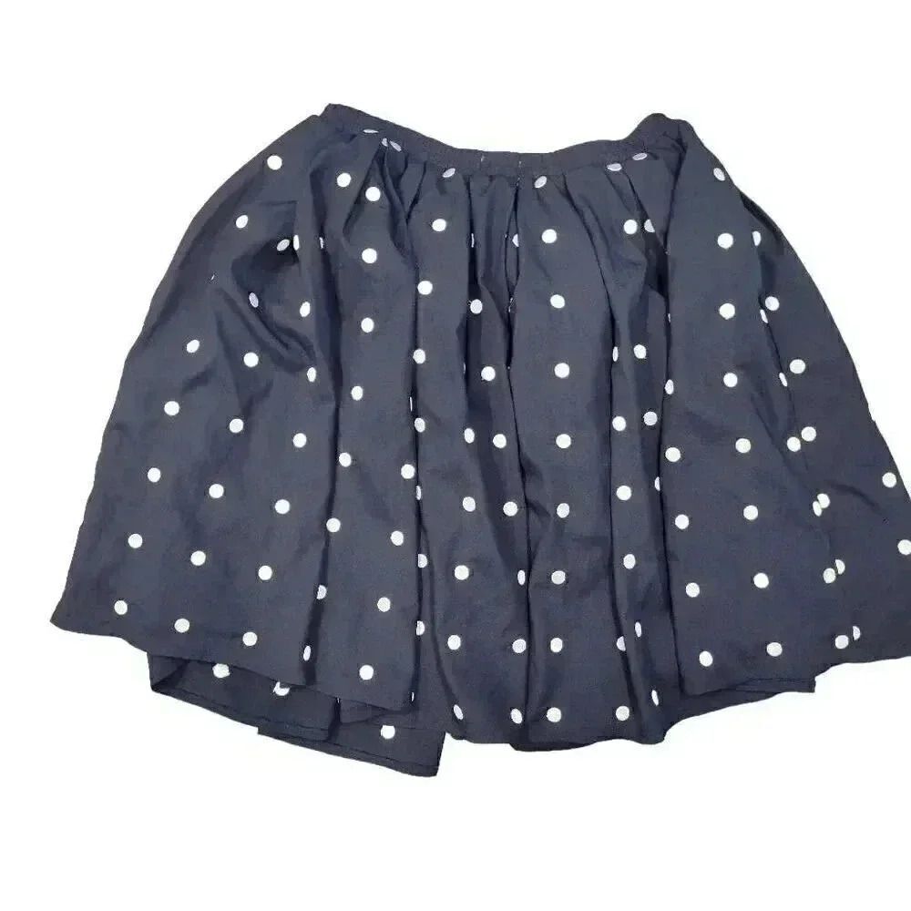 Comme Toi Women's Navy & White Polka-dot Poly/Spandex Elastic Waist Lined Pull U